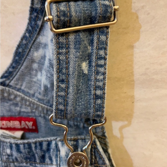 VINTAGE Unionbay Shorts Overalls Womens Indigo Denim Logo Cotton - Picture 13 of 16